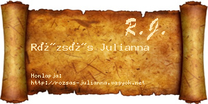 Rózsás Julianna névjegykártya